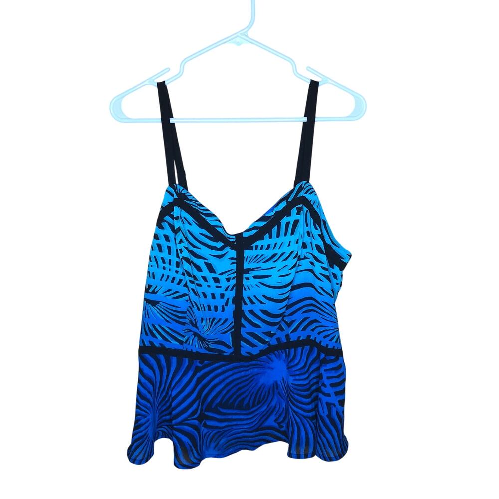 Nicole Ombre Blue Sleeveless Blouse Shirt 16